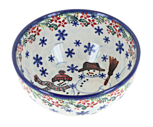 Snowflake Friends Cereal/Soup Bowl Polish Pottery