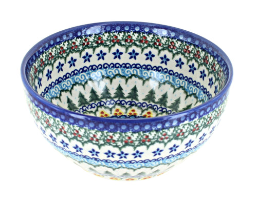 Polish Pottery Holiday Pine Cereal/Soup Bowl