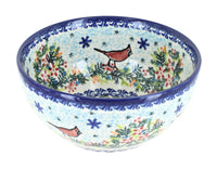 Polish Pottery Winter Cardinal Cereal/Soup Bowl