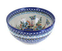 Polish Pottery Garden of Blue Cereal/Soup Bowl