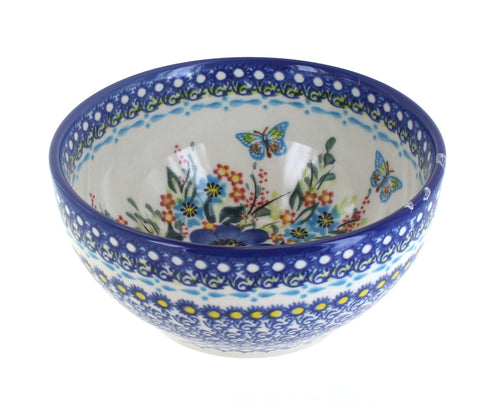 Polish Pottery Garden of Blue Cereal/Soup Bowl