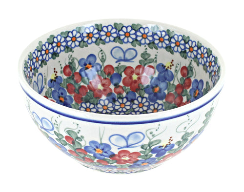 Polish Pottery Garden Butterfly Cereal/Soup Bowl