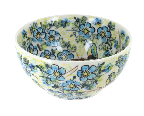 Polish Pottery Bluebird Garden Cereal Bowl