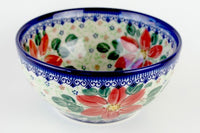 Poinsettia Cereal/Soup Bowl Polish Pottery
