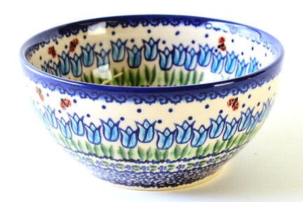 Garden Tulip Cereal/Soup Bowl Polish Pottery