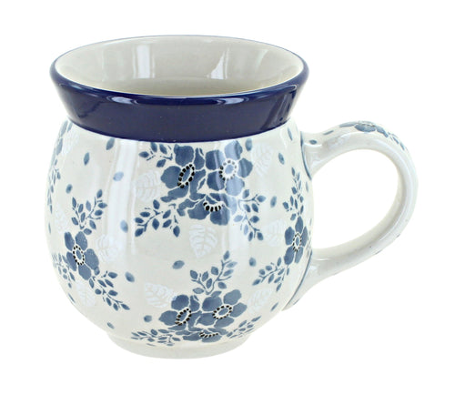 Polish Pottery Blue Fleur Bubble Mug
