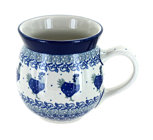 Polish Pottery Barnyard Rooster Bubble Mug