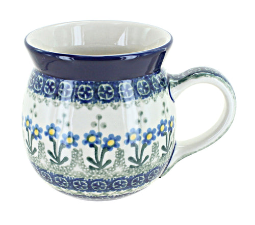 Polish Pottery Blue Posy Bubble Mug