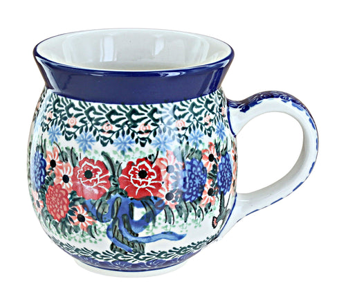 Polish Pottery Blush Bouquet Bubble Mug
