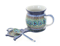 Polish Pottery Mardi Gras Mug & Saucer Gift Set
