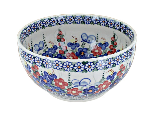 Polish Pottery Garden Butterfly Medium Mixing Bowl