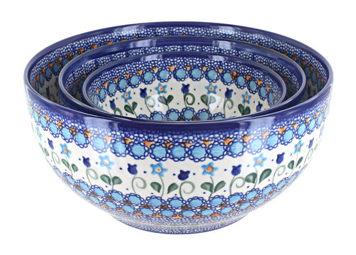 Polish Pottery Savannah 3 PC Mixing Bowl Set