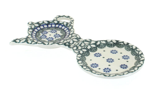 Polish Pottery Maia Tea Bag Holder & Saucer