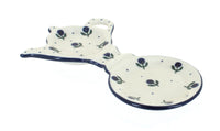 Polish Pottery Blueberry Tea Bag Holder & Saucer
