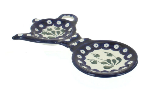 Polish Pottery Alyce Tea Bag Holder & Saucer