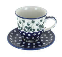 Polish Pottery Alyce Coffee Mug & Saucer