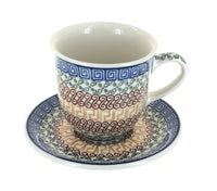 Polish Pottery Athena Coffee Mug & Saucer