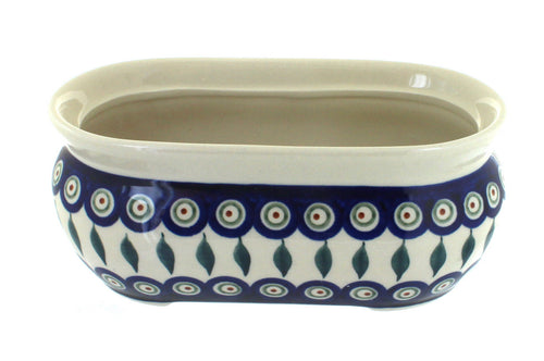 Polish Pottery Peacock Small Planter
