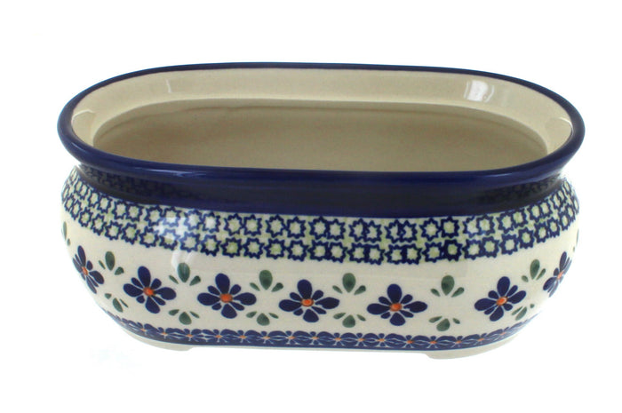 Polish Pottery Mosaic Flower Small Planter