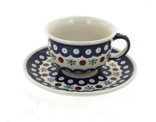 Polish Pottery Nature Cup & Saucer