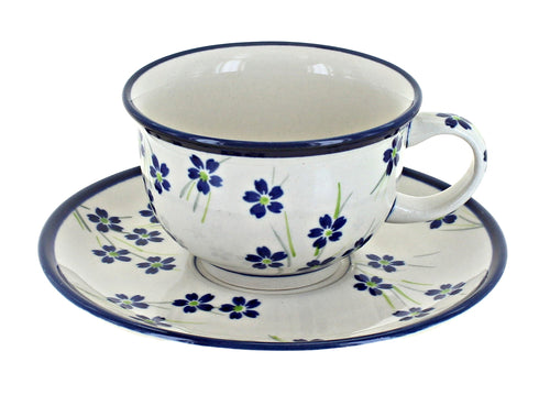 Polish Pottery Willow Cup & Saucer