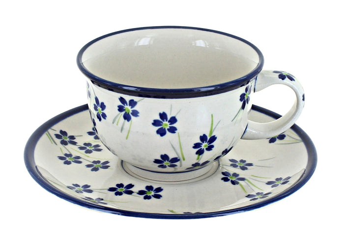 Polish Pottery Willow Cup & Saucer