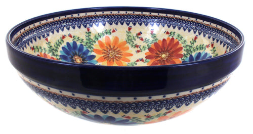 Polish Pottery Autumn Burst Large Serving Bowl
