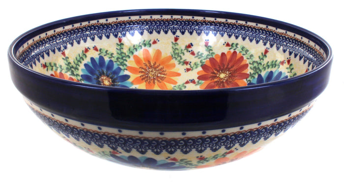 Polish Pottery Autumn Burst Large Serving Bowl