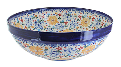 Polish Pottery Butterfly Large Serving Bowl