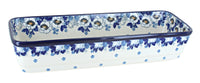 Polish Pottery Georgia Blue Long Loaf Baker