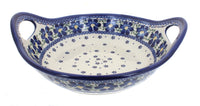Polish Pottery Spring Blossom Deep Bowl with Handles