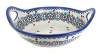 Polish Pottery Scarlett Deep Bowl with Handles