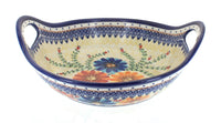 Polish Pottery Autumn Burst Deep Bowl With Handles