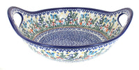 Polish Pottery Garden of Eden Deep Bowl with Handles