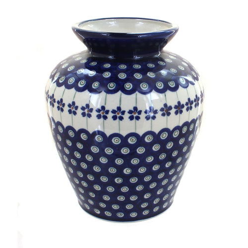 Polish Pottery Flowering Peacock Medium Vase