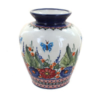Polish Pottery Floral Butterfly Medium Vase