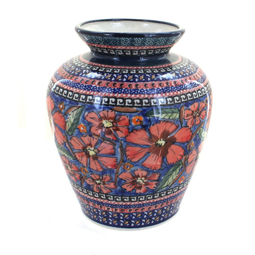 Polish Pottery Jungle Flower Medium Vase