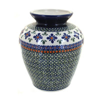 Polish Pottery Mosaic Flower Medium Vase