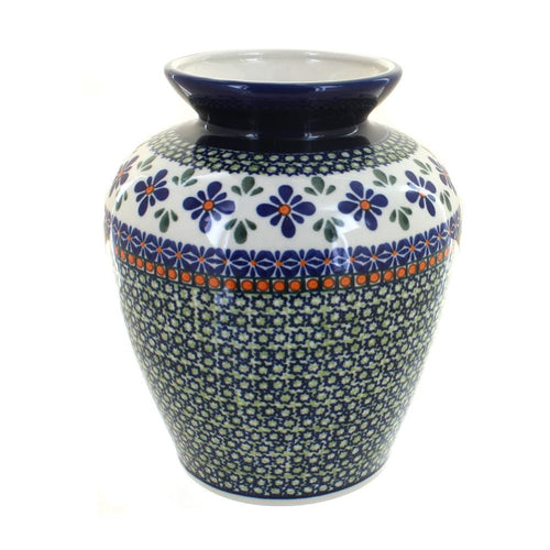 Polish Pottery Mosaic Flower Medium Vase
