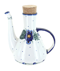 Polish Pottery Forget Me Not Olive Oil Container