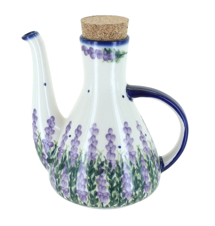 Polish Pottery Lavender Fields Olive Oil Container