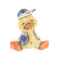 Polish Pottery Autumn Burst Baby Duck with Cap