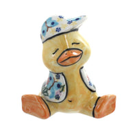 Polish Pottery Garden of Eden Baby Duck with Cap