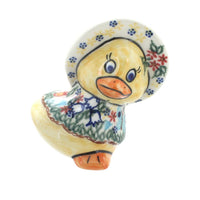 Polish Pottery Garden of Eden Lady Duck with Bonnet
