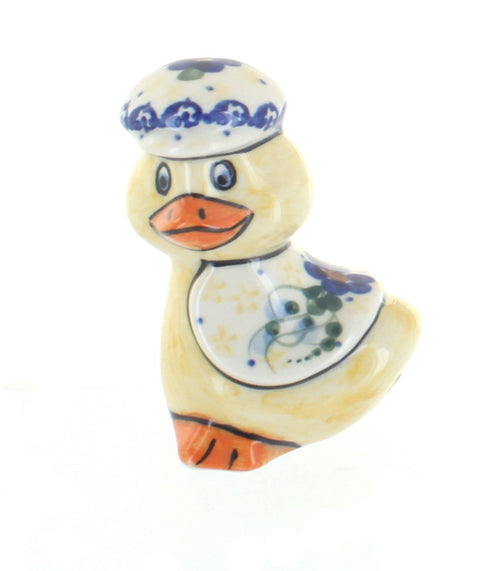 Polish Pottery Daisy Surprise Gentleman Duck with Cap