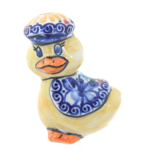 Polish Pottery Butterfly Gentleman Duck with Cap