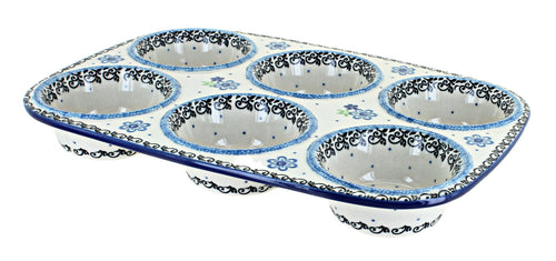 Polish Pottery Eliza Muffin Pan