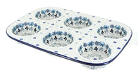 Polish Pottery Celeste Muffin Pan