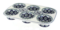 Polish Pottery Peacock Swirl Muffin Pan