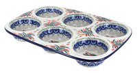 Polish Pottery Spring Tulip Muffin Pan